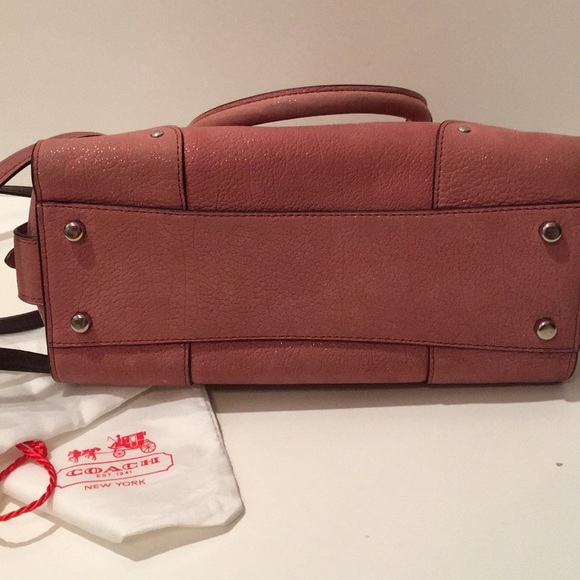 COACH Mercer Satchel 24 Glitter Rose Grain leather - Picture 4 of 5